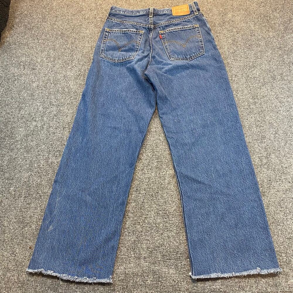 Levi's Ribcage Straight Leg Ankle Jeans High Rise Medium Wash Denim Womens 28 - Picture 6 of 8